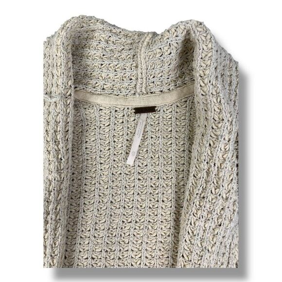 Free People I’ll Be Around Oversized Open Front Fringe Cardigan Size Extra Small - Picture 2 of 5